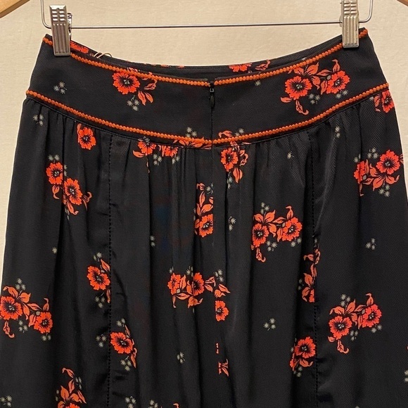 Scotch & Soda NWT Raffia Town Mini Skirt Black Orange Floral Size Small New - Picture 6 of 13